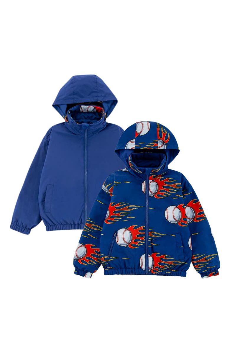 CALONIE Kids' Max Rain Water Repellent Reversible Windbreaker, Alternate, color, Blue