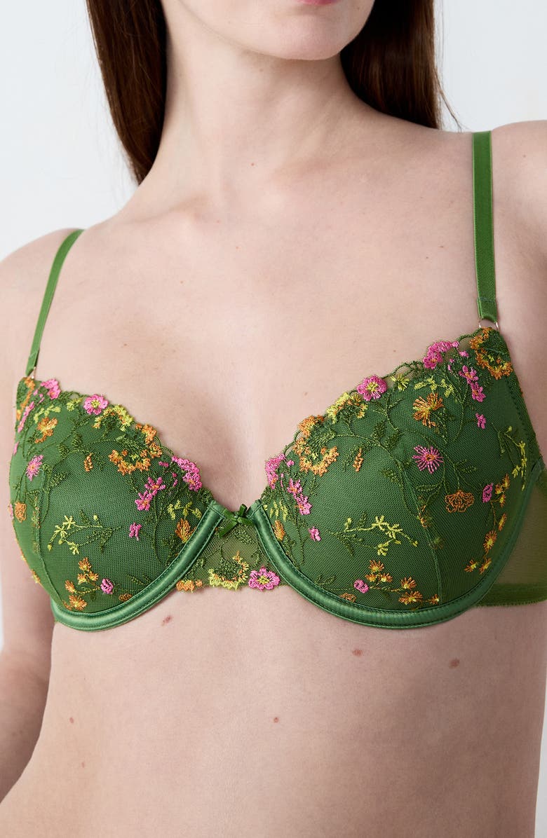 Etam Gourmandise No. 4 Underwire Demi Bra, Alternate, color, Green