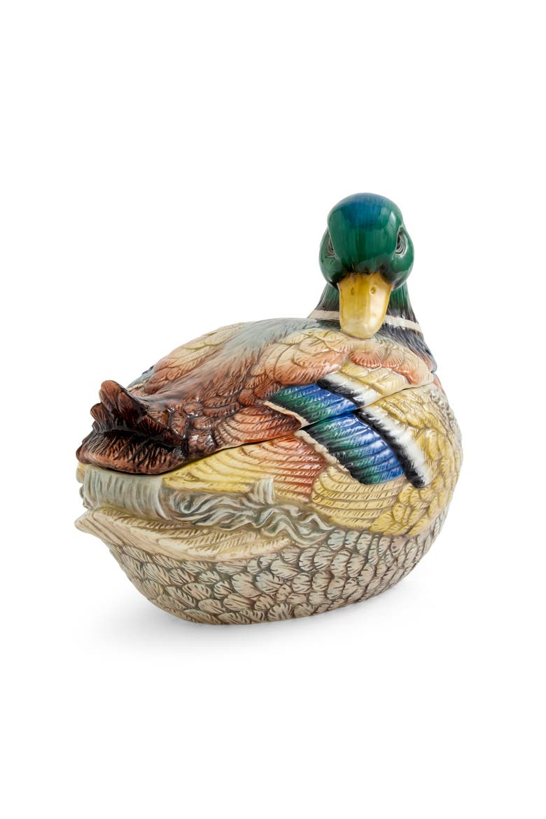 Woodland Mallard Lidded Server, 12", Alternate, color, Brown