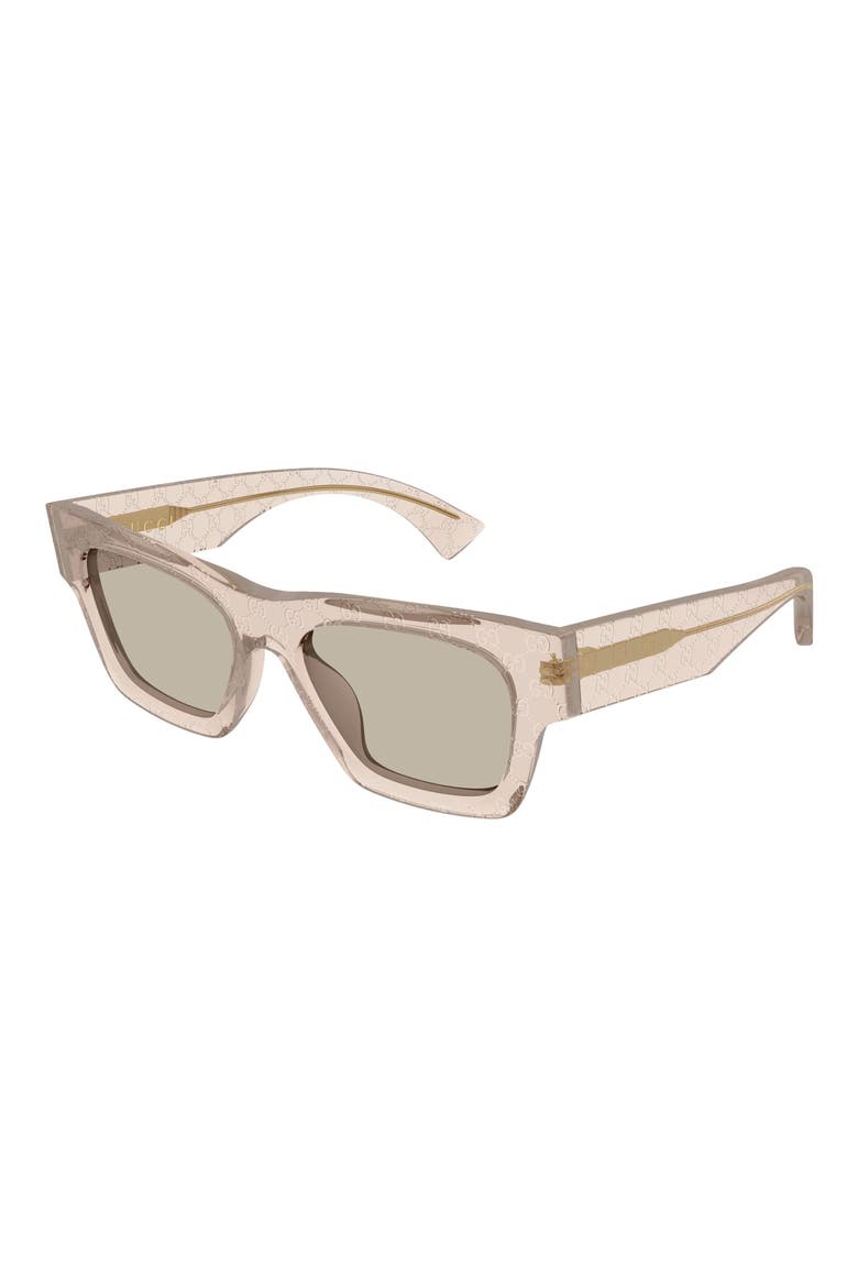 52mm Rectangular Sunglasses, Alternate, color, BROWN