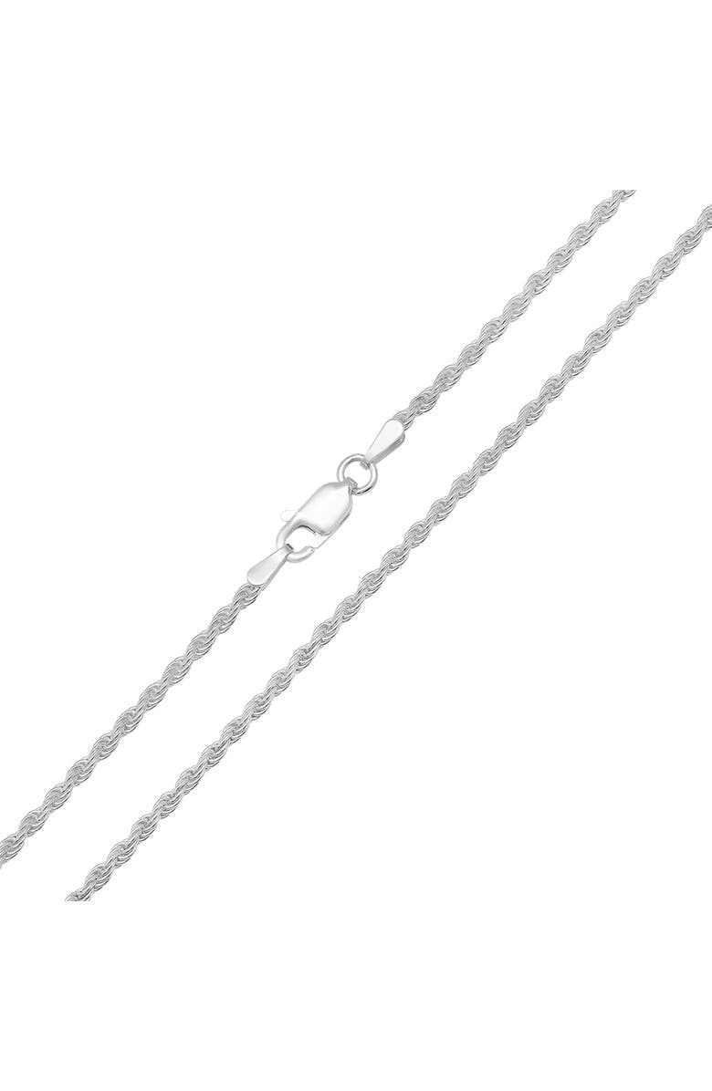 Queen Jewels Sterling Silver Italian Rope Chain Necklace, Alternate, color, Silver