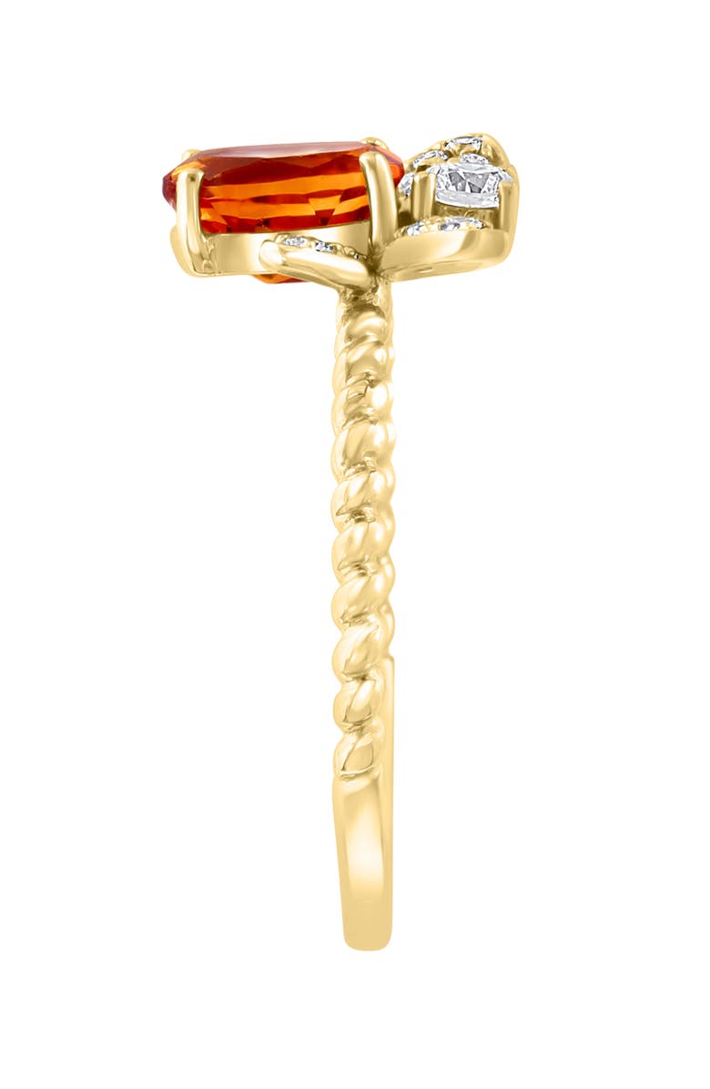 EFFY 14K Yellow Gold Citrine & Diamond Bee Ring, Alternate, color, Orange