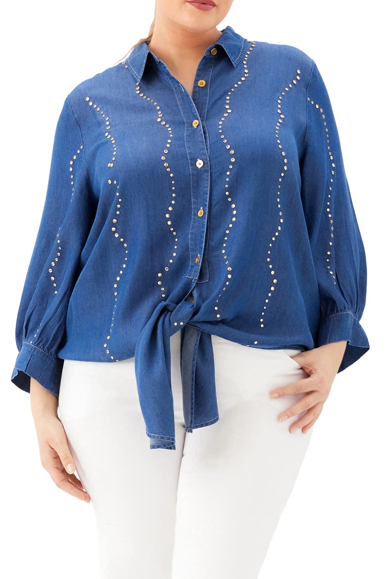 Gemstone Denim Shirt, Main, color, CHAMBRAY