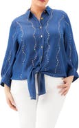 Karen Kane Gemstone Denim Shirt