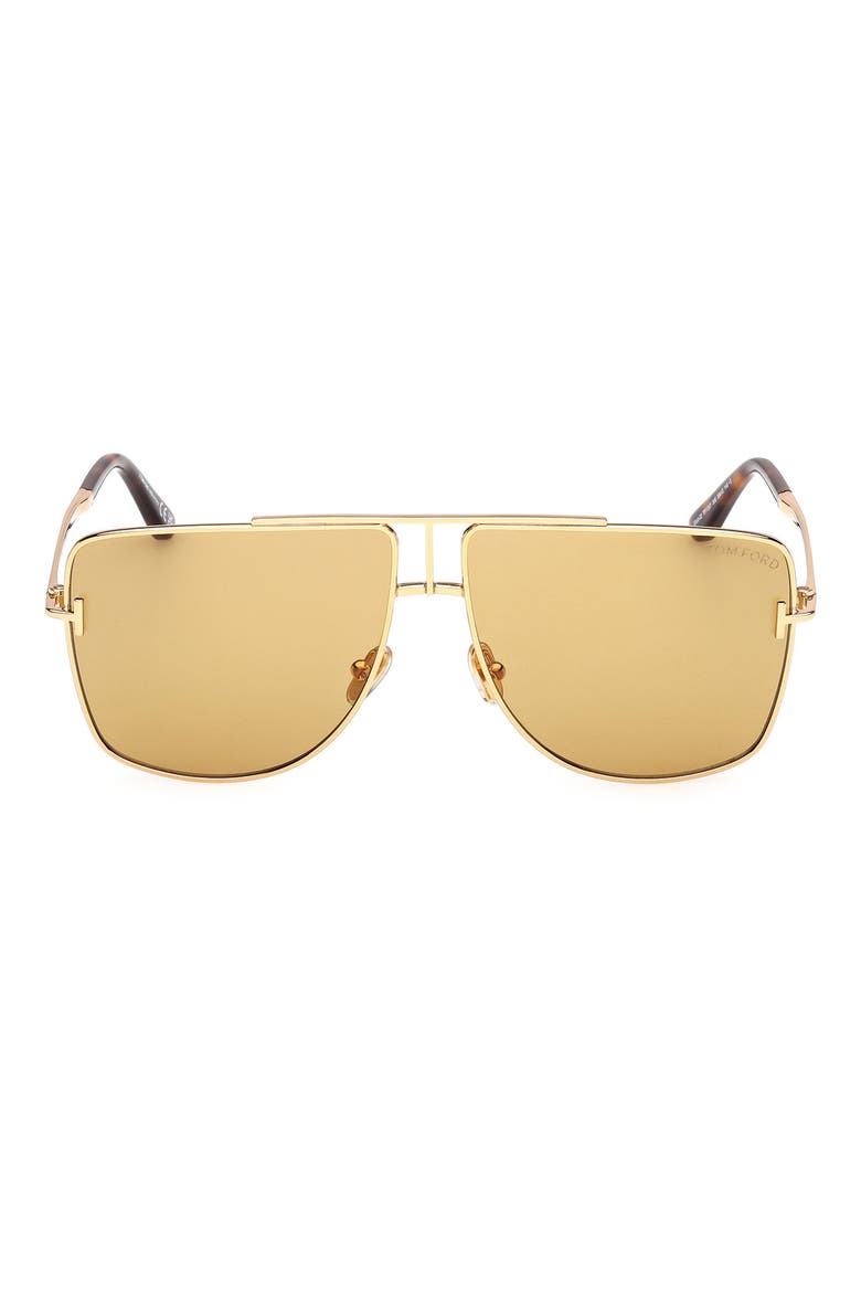 Eliott 59mm Navigator Sunglasses, Alternate, color, YELLOW GOLD / VICUNA LENS
