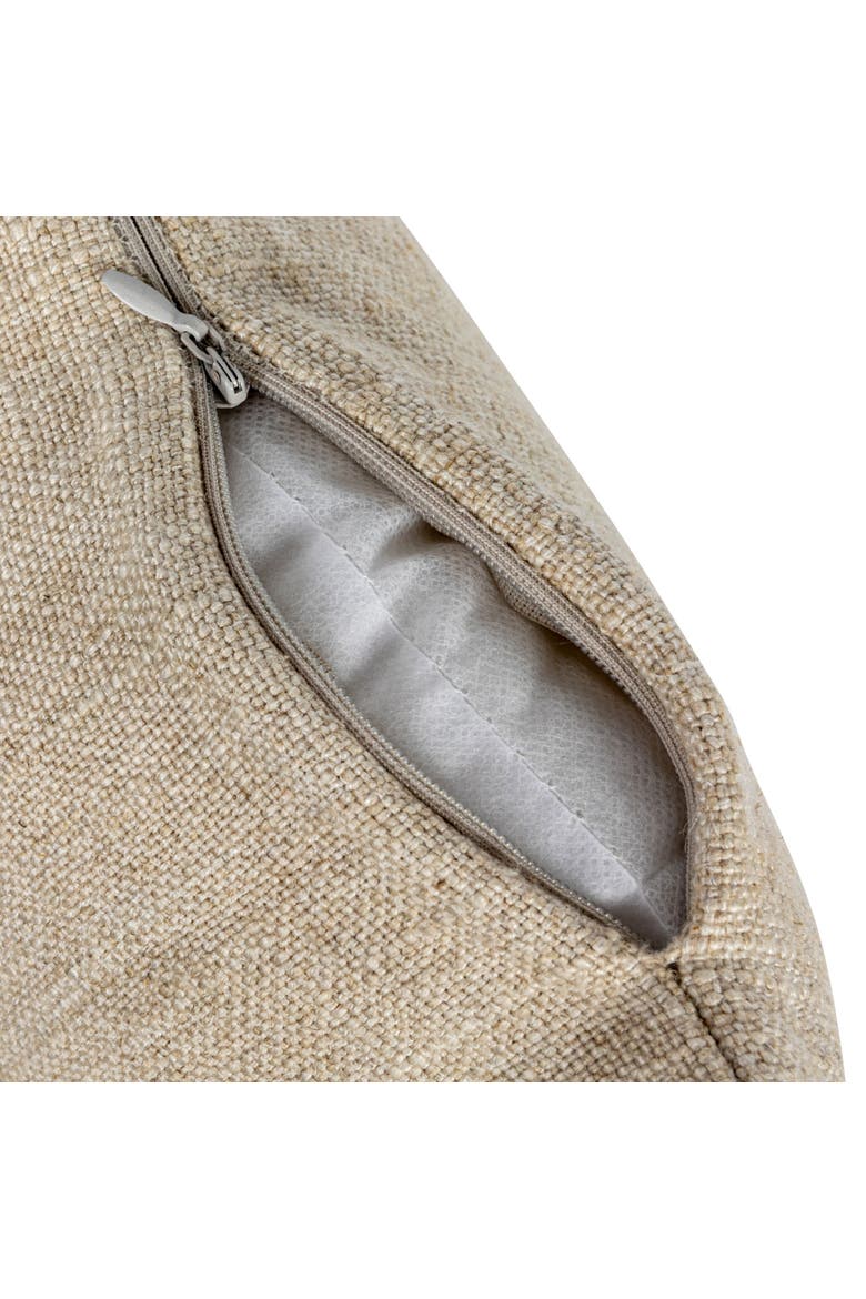 16-Inches Square Linen Blend Printed Pillow with Snail and "It's a Vibe" Text Embroidery, Natural and Gray, Alternate, color, Natural