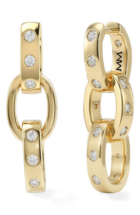 Ashley Cubic Zirconia Convertible Link Hoop Earrings
