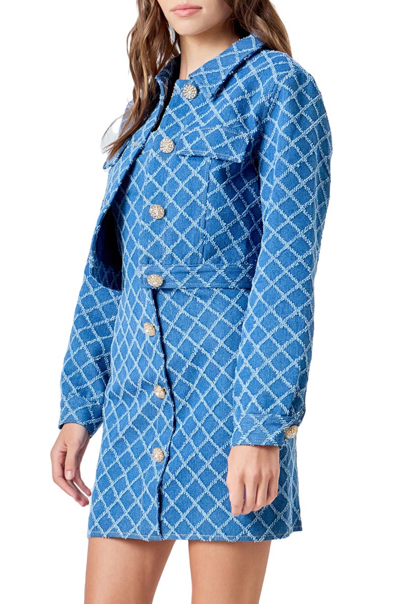 Endless Rose Crop Denim Jacket, Alternate, color, Denim