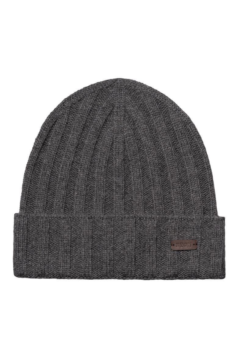Cashmere Beanie, Main, color, DARK GREY