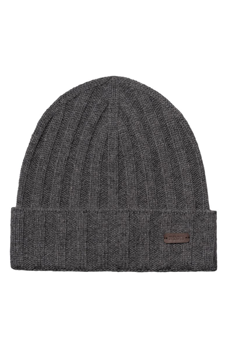 Eton Cashmere Beanie, Main, color, Dark Grey