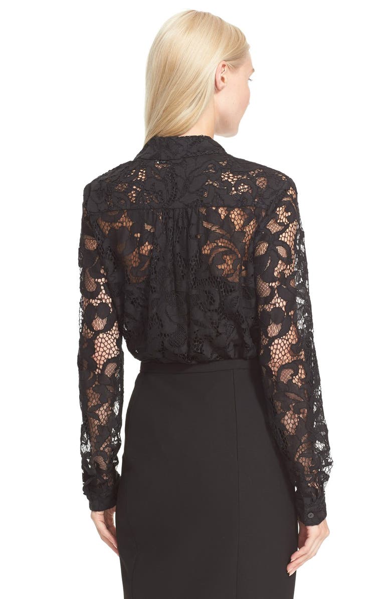 Diane von Furstenberg 'Lorelei Two' Sheer Lace Shirt, Alternate, color, 
