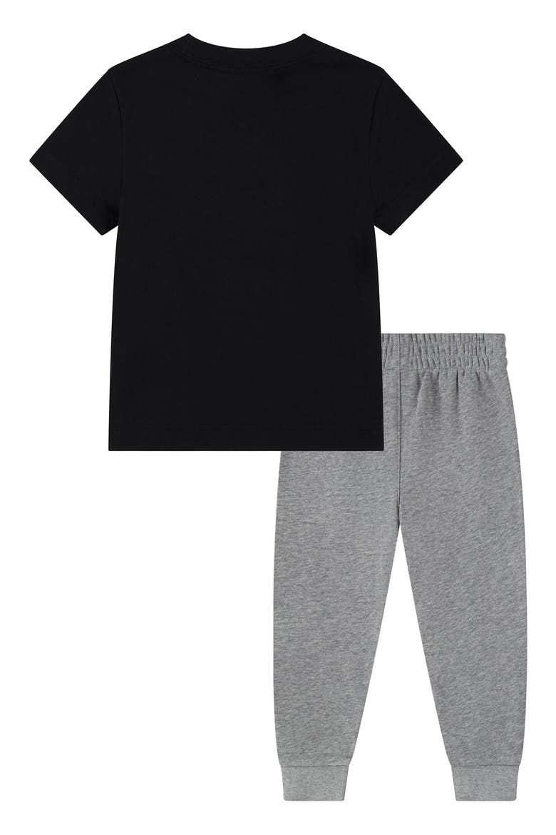 Kids' Futura Block Short Sleeve Shirt & Joggers Set, Alternate, color, DARK GREY HEATHER
