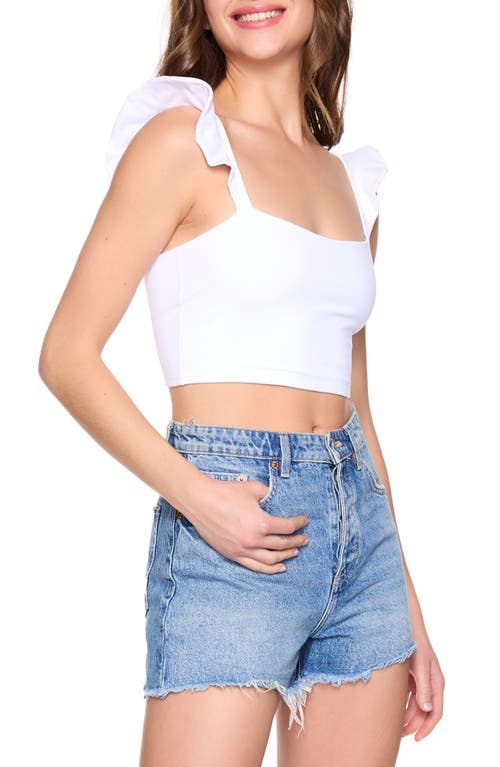 Susana Monaco Ruffle Strap Crop Tank In Sugar