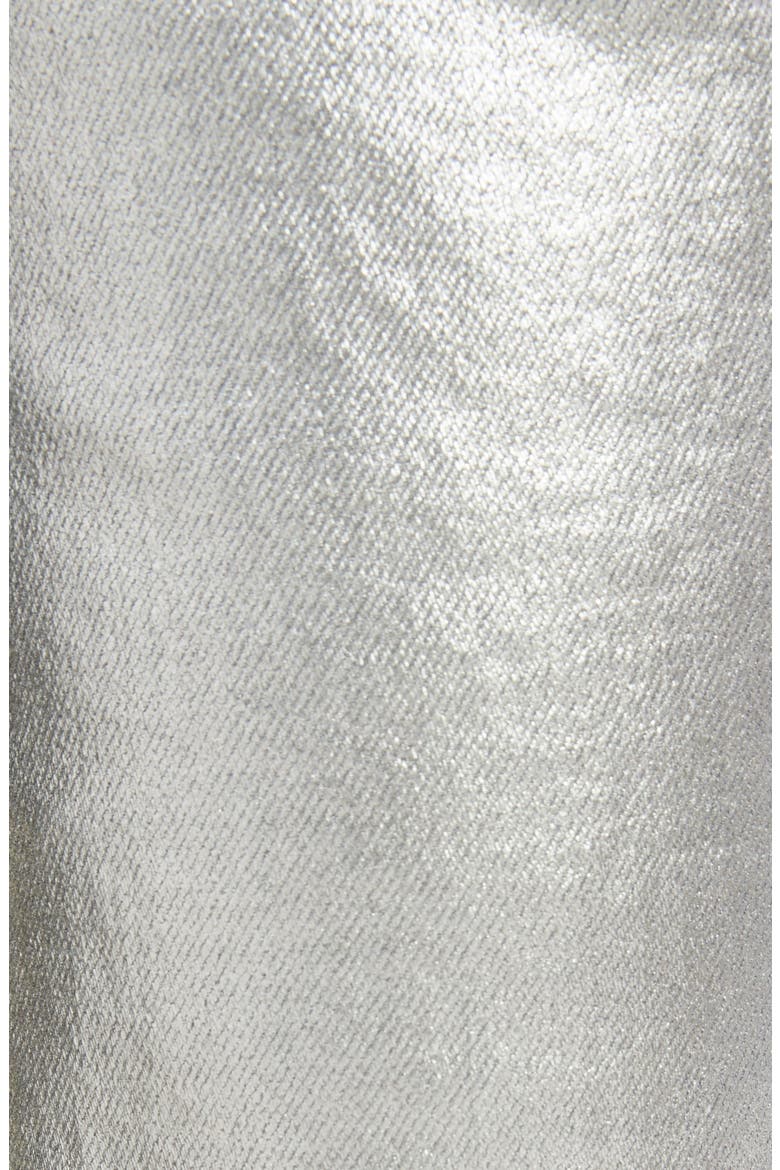 Metallic High Waist Slim Fit Jeans, Alternate, color, 9KA ARGENT
