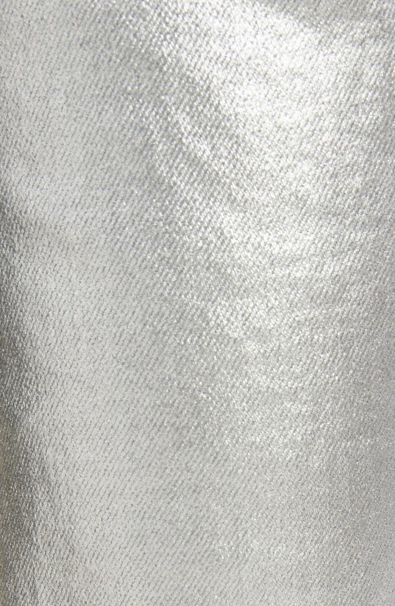 Balmain Metallic High Waist Slim Fit Jeans, Alternate, color, 