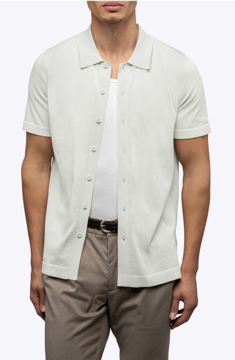 Riviera Cotton Blend Knit Camp Shirt