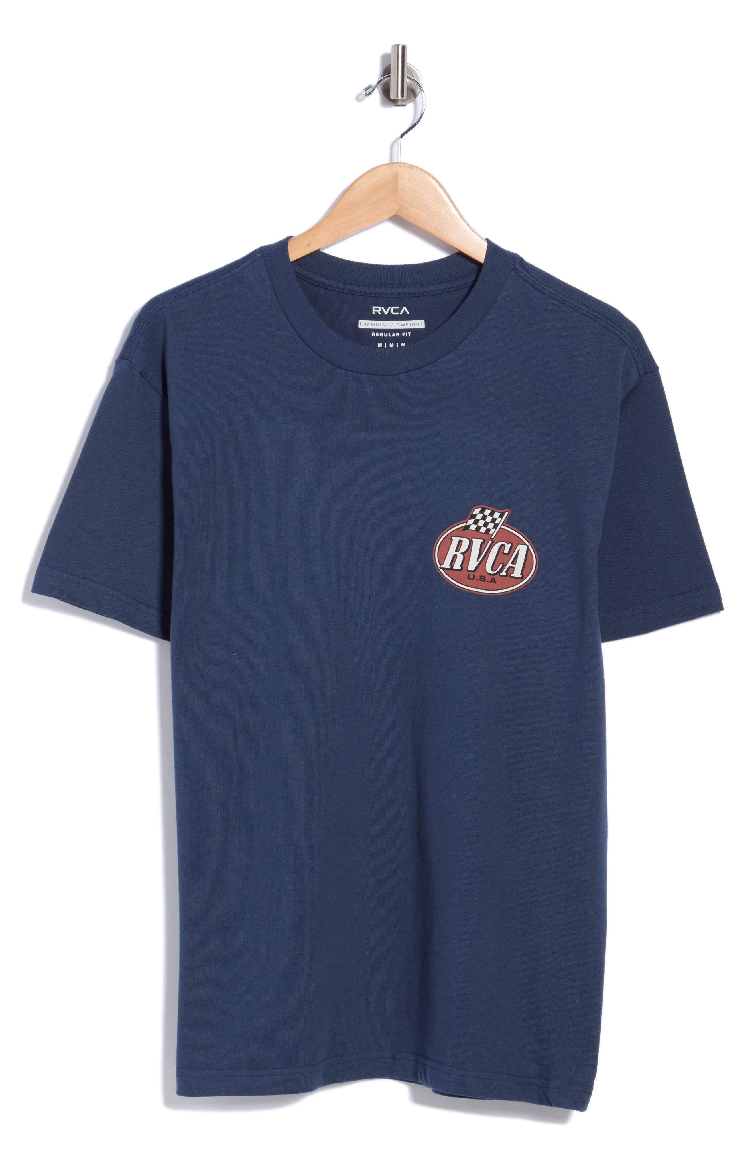 Rvca Speed Check Cotton Graphic T-shirt In Moody Blue