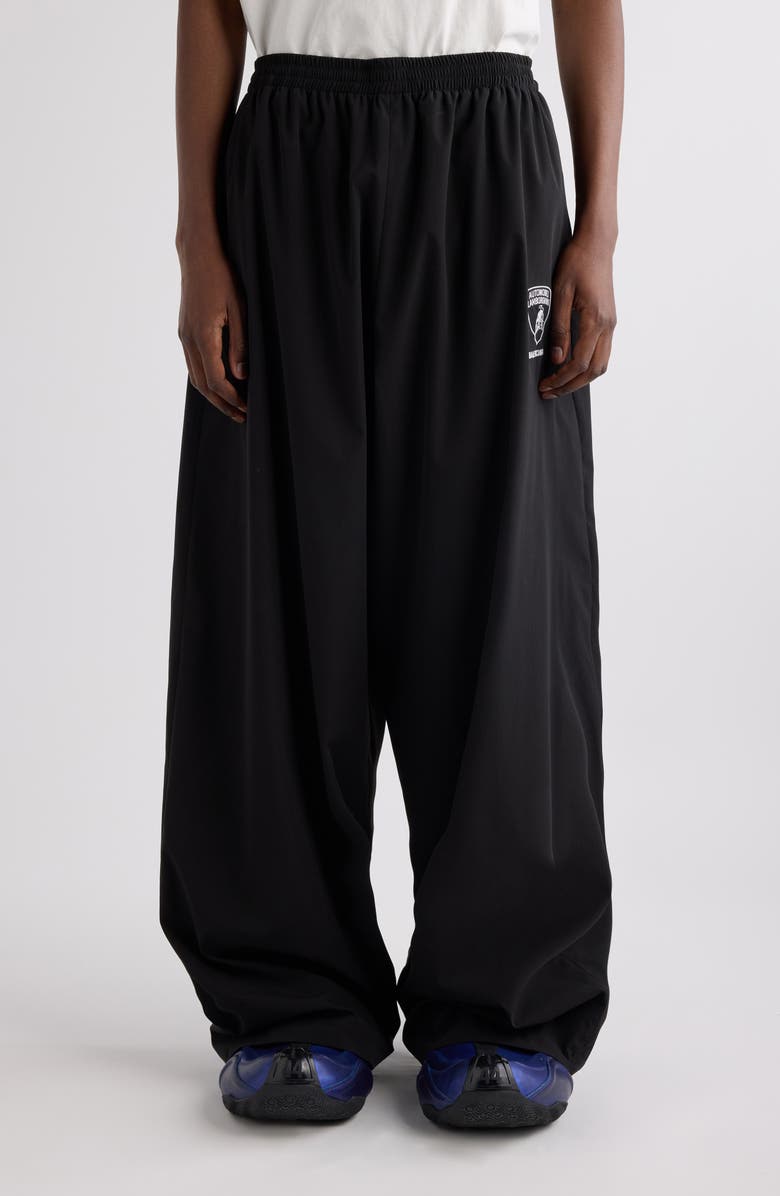 Balenciaga x Automobili Lamborghini Logo Embroidered Track Jacket, Main, color, 1000 Black