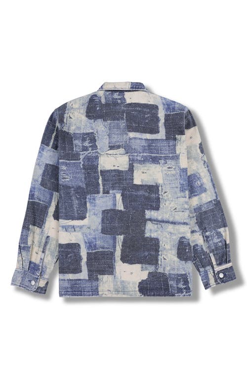 Pleasures Boro Regular Fit Patchwork Style Shirt Jacket In Indigo