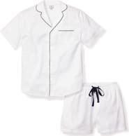 Petite Plume Contrast Piping Cotton Short Pajamas