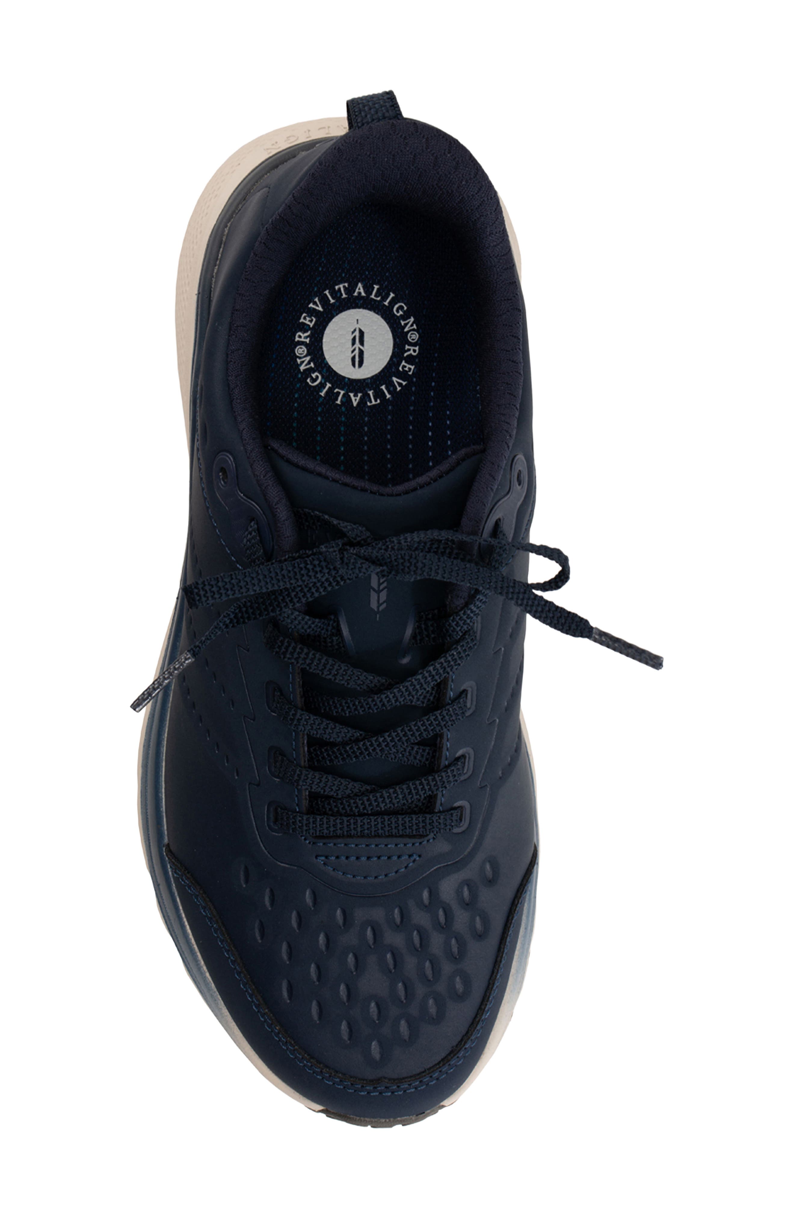 Phoebe Faux Leather Sneaker, Alternate, color, NAVY