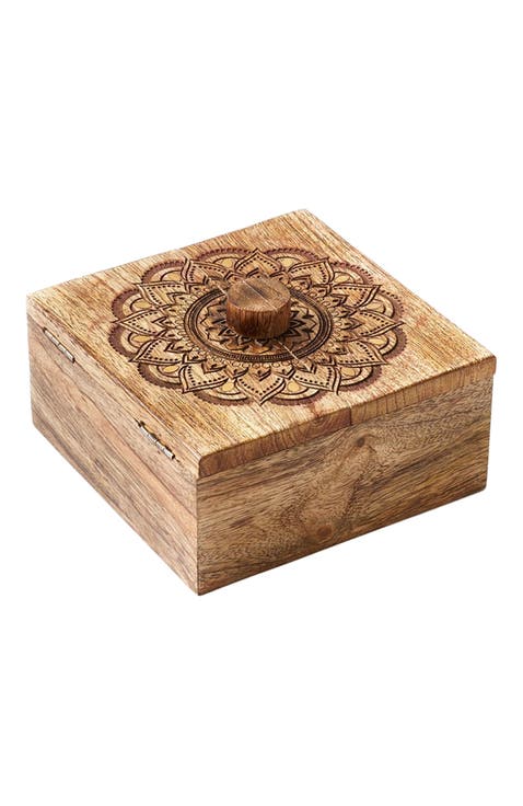 Mandala Keepsake Box - Mango Wood, Fair Trade