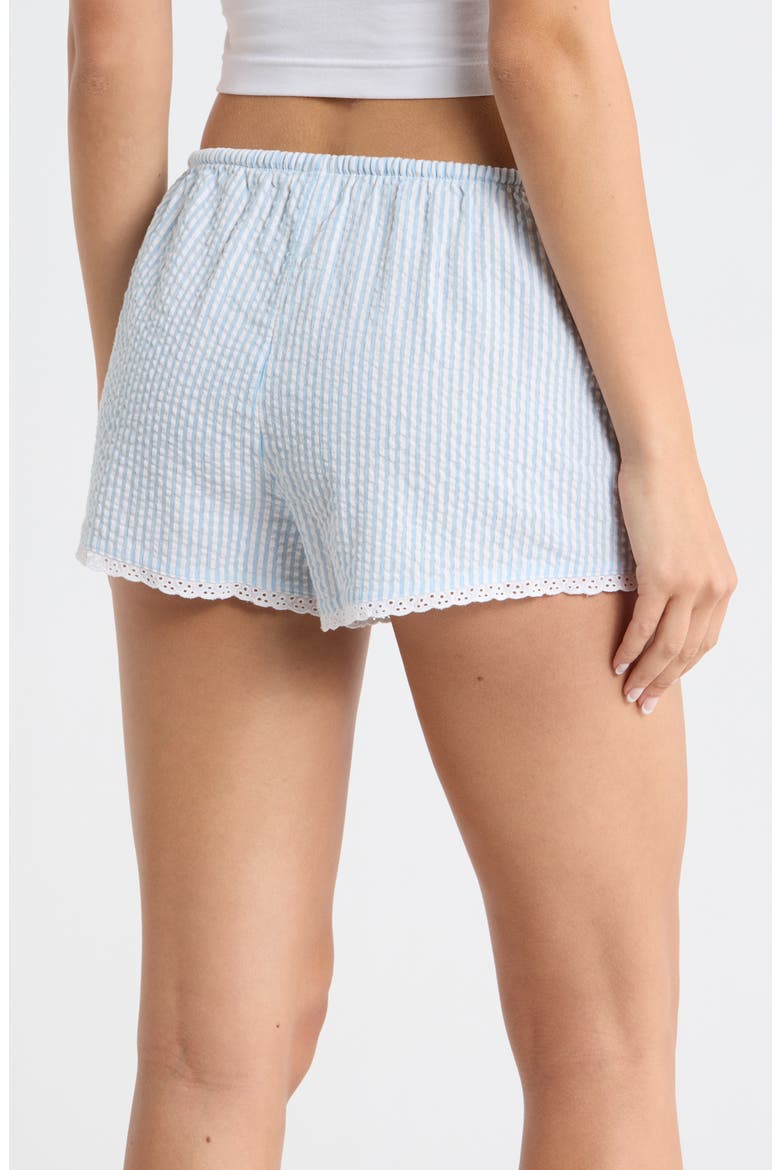 Seersucker Boxer Sleep Shorts, Alternate, color, WHITE- BLUE HICKORY STRIPE