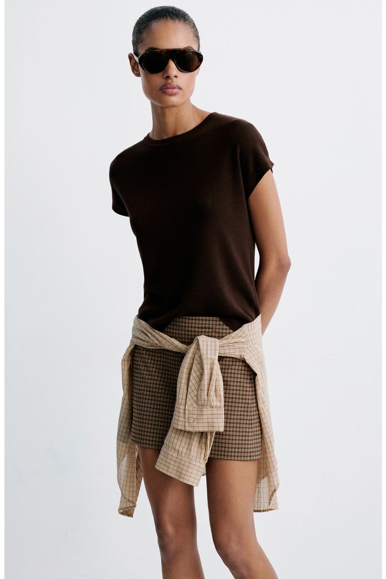 Check Miniskirt, Alternate, color, BROWN