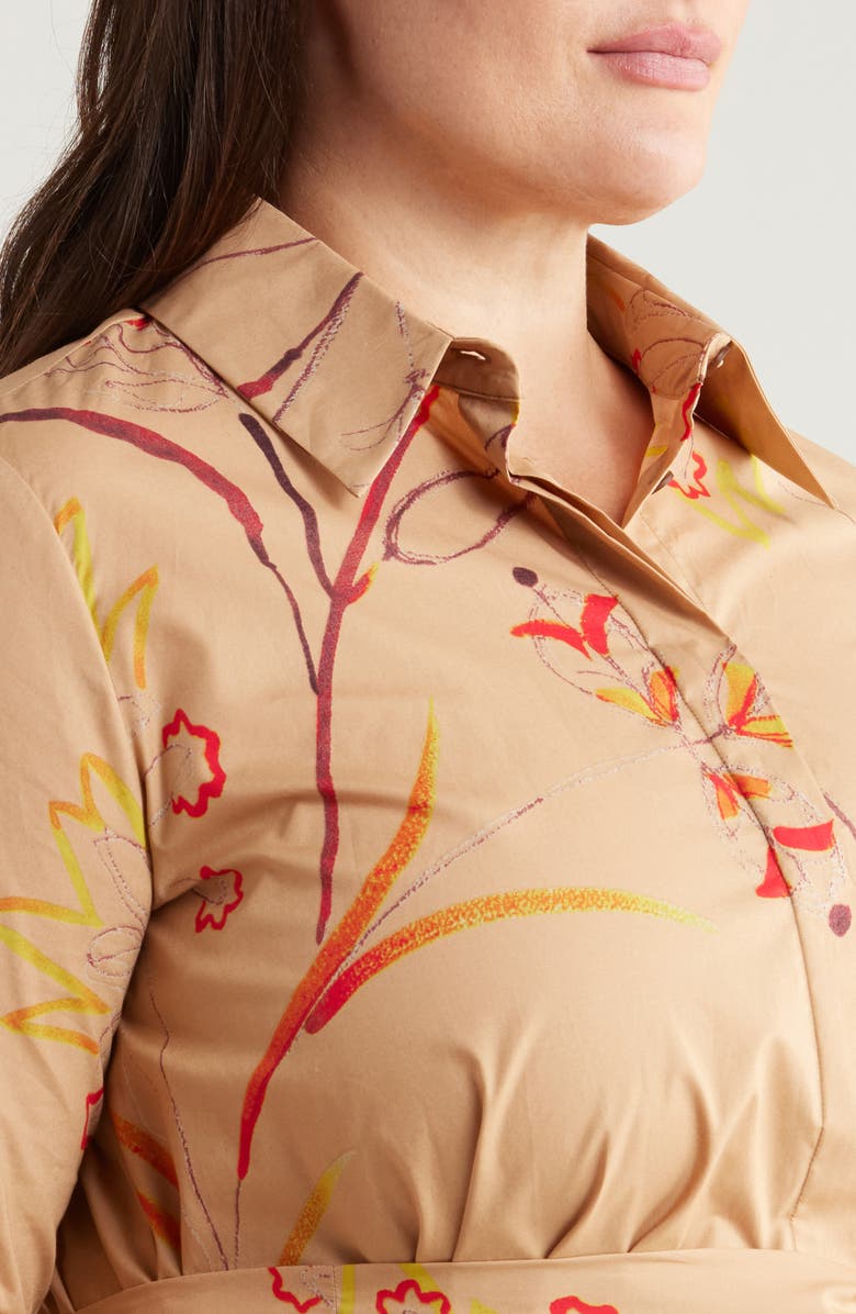 Marina Rinaldi Uta Long Sleeve Shirtdress, Alternate, color, 