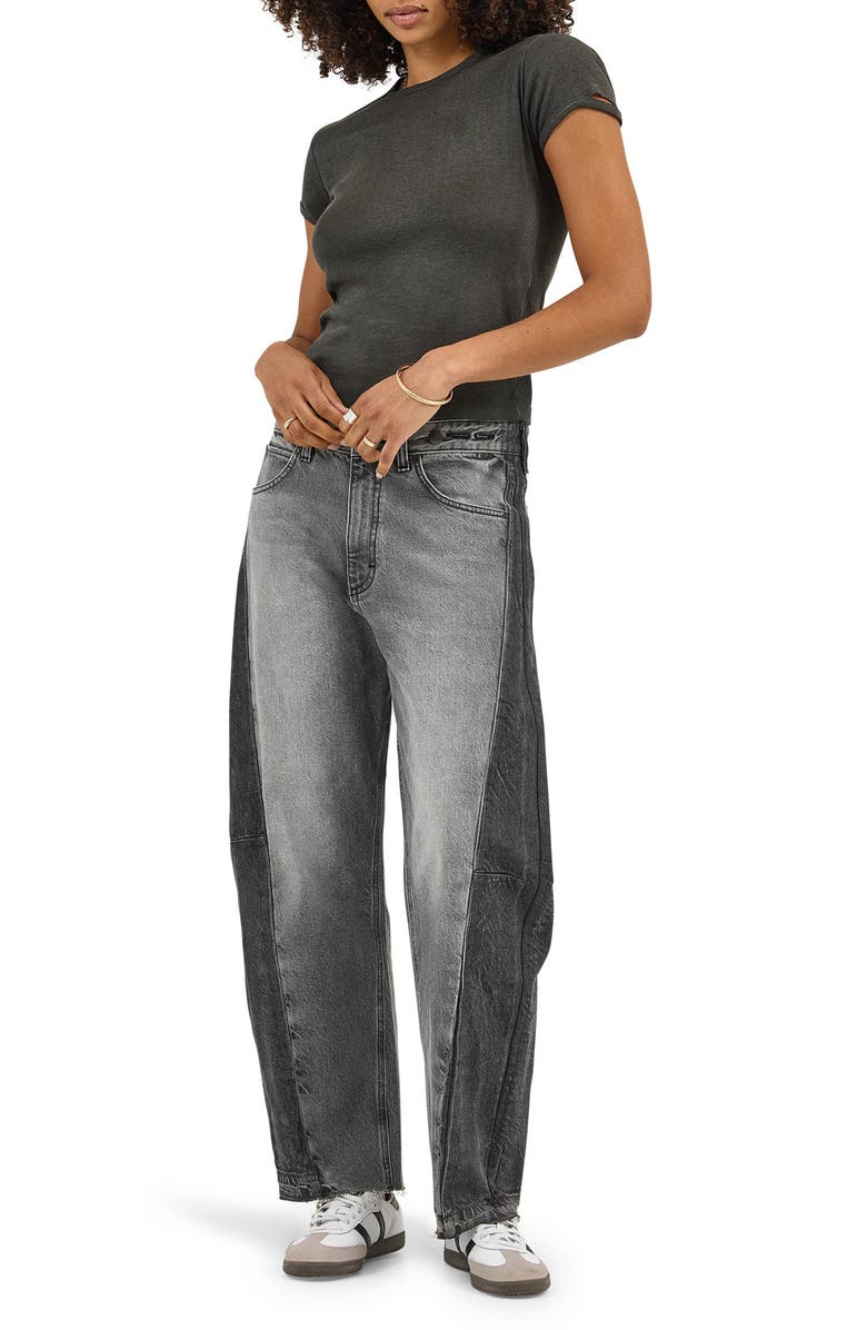 Lee Rider Low Slung Raw Hem Barrel Leg Jeans, Alternate, color, Grayed Out