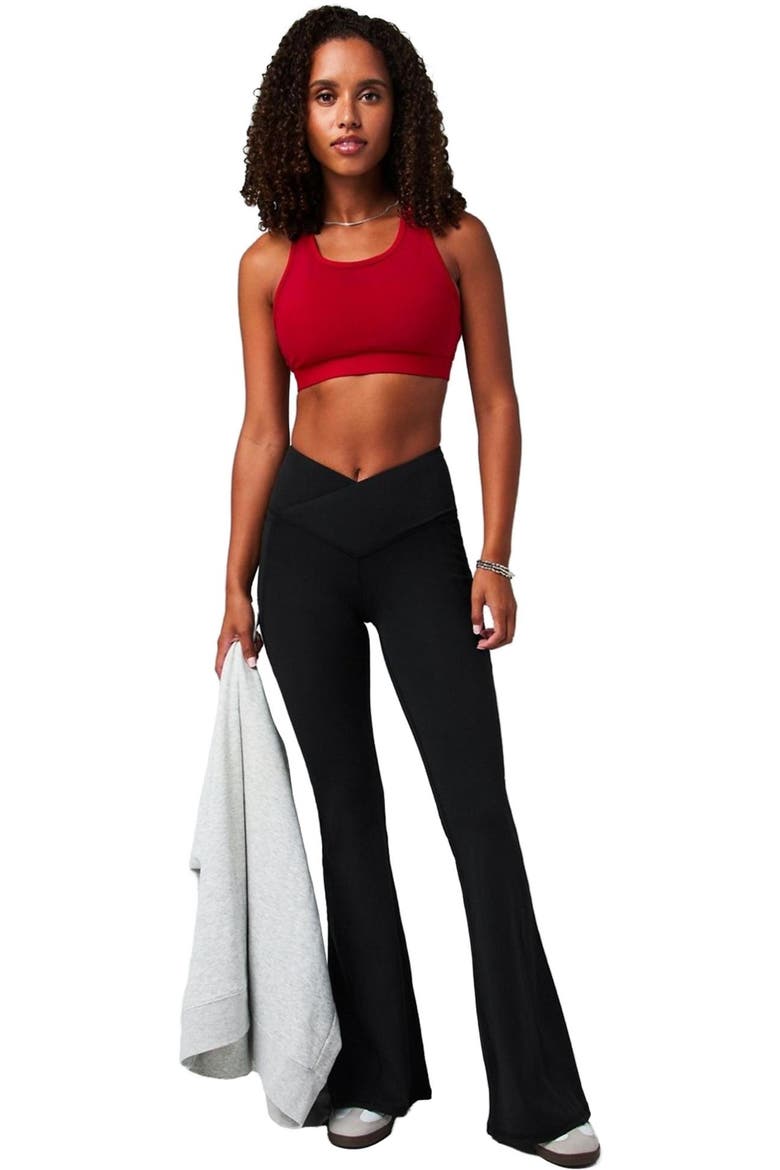 Women's Oasis PureLuxe High-Waisted Crossover Flare, Alternate, color, Black