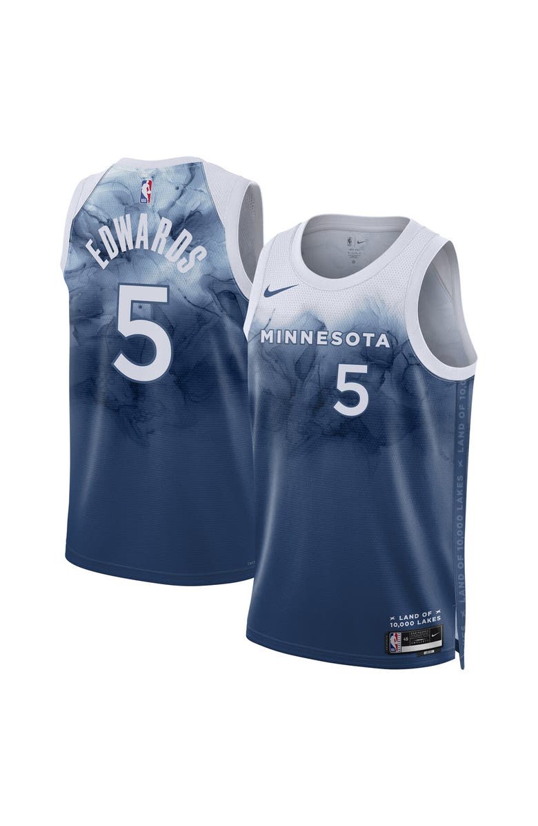 Nike Youth Nike Anthony Edwards Blue Minnesota Timberwolves 2023/24 Swingman Replica Jersey - City Edition, Main, color, 