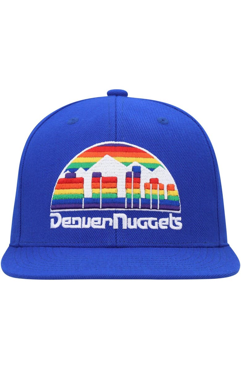 Mitchell & Ness Men's Mitchell & Ness Royal Denver Nuggets Hardwood Classics MVP Team Ground 2.0 Fitted Hat, Alternate, color, 