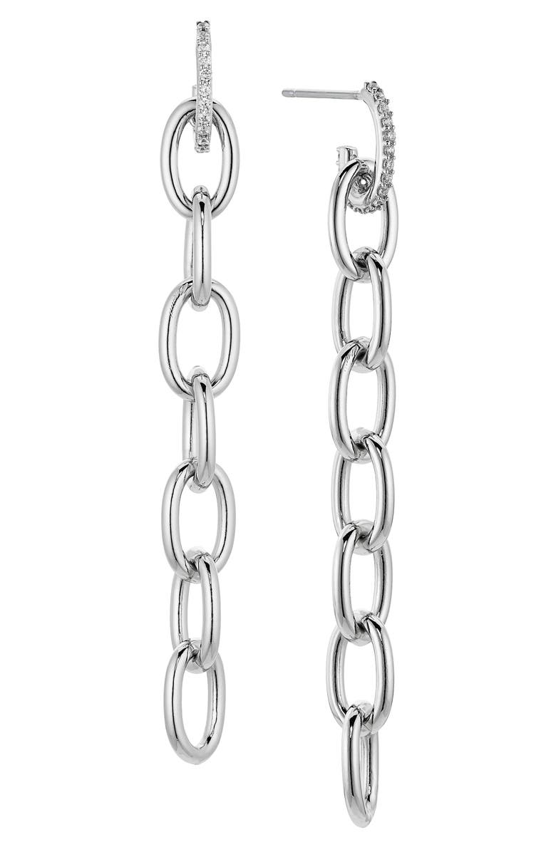 Nadri Chain Link Linear Drop Earrings, Main, color,