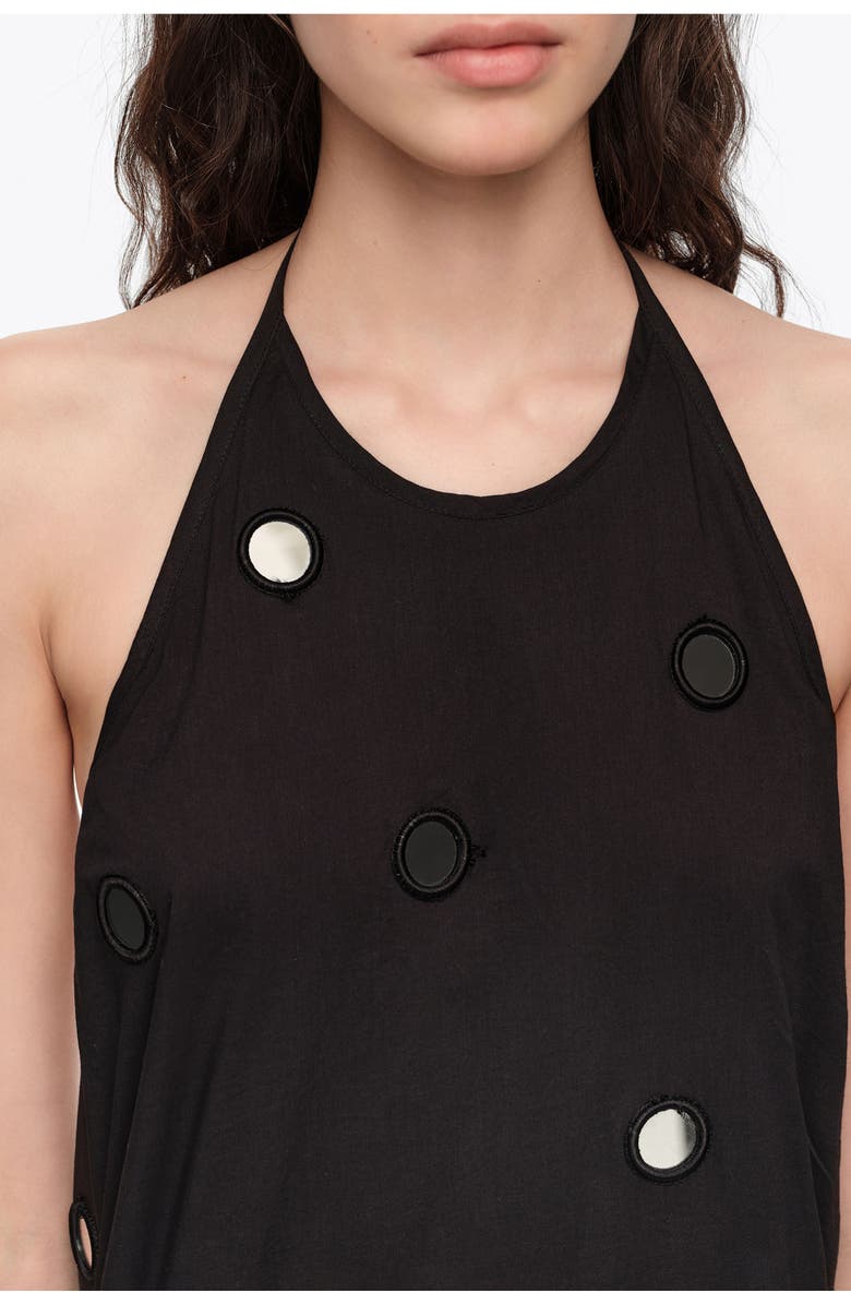Bimba y Lola Mirrored Halter-Neck Sarong Dress, Alternate, color, Black