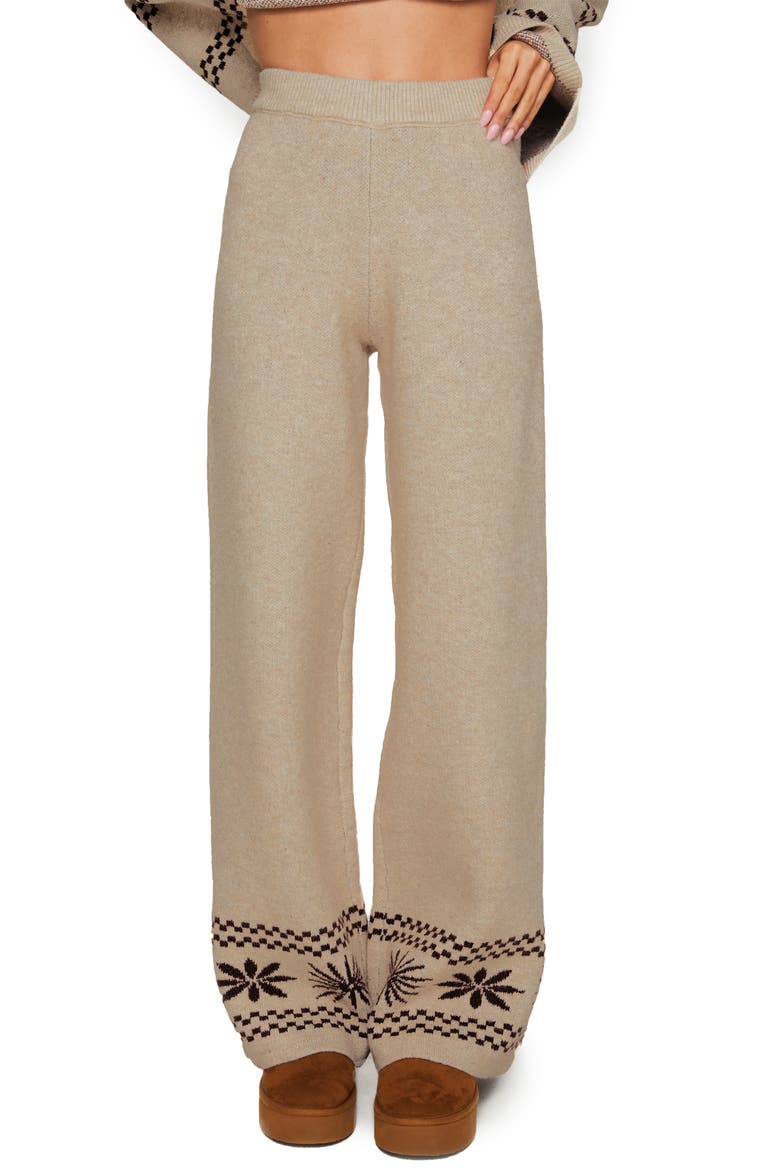 Anok Star Sweater Pants, Main, color, BROWN / CREAM