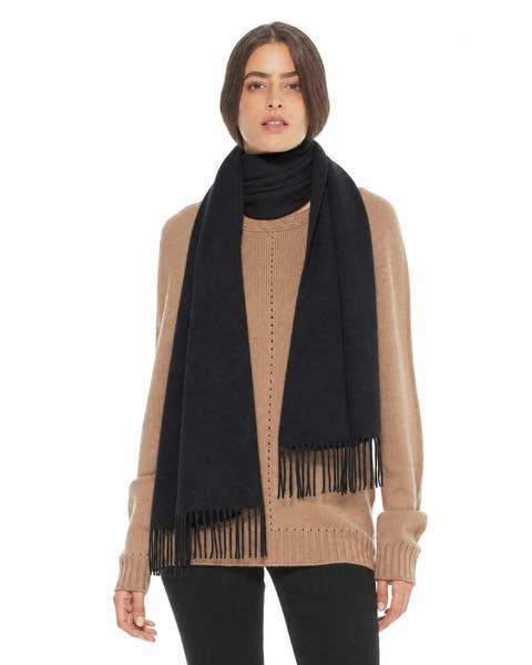 Essential Pure Cashmere Woven Scarf With Fringes