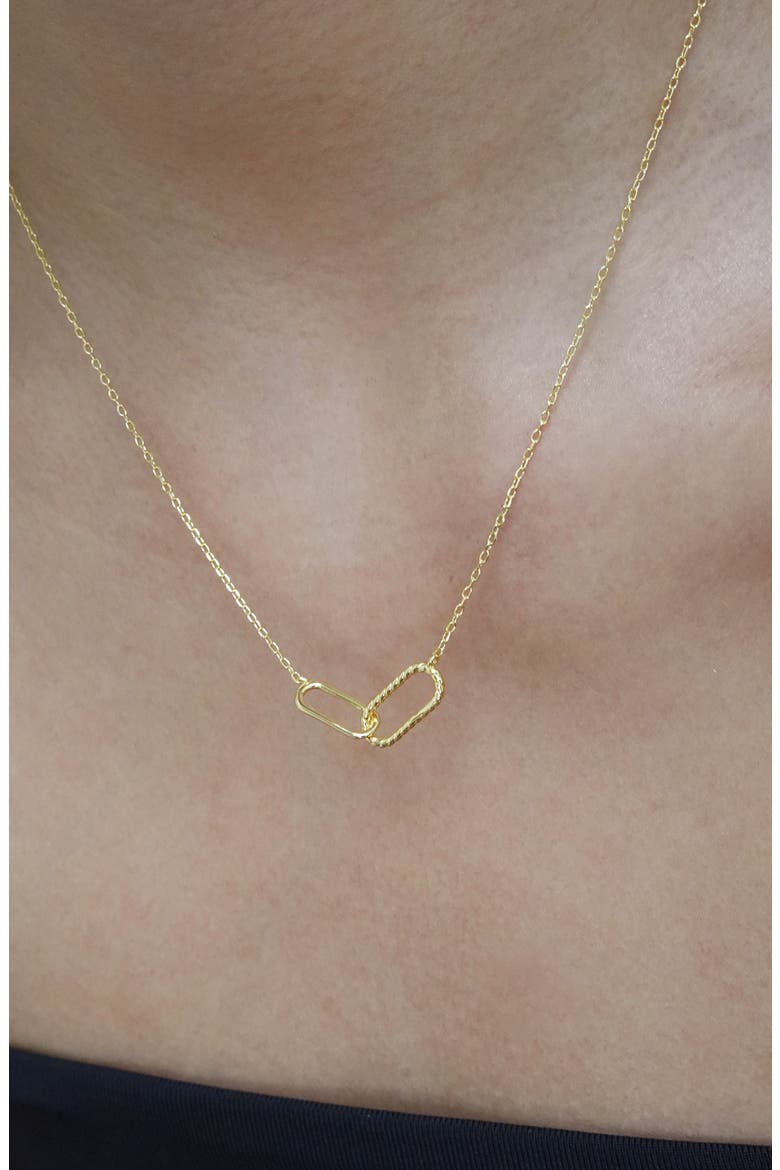 Interlocking Link Necklace, Alternate, color, GOLD