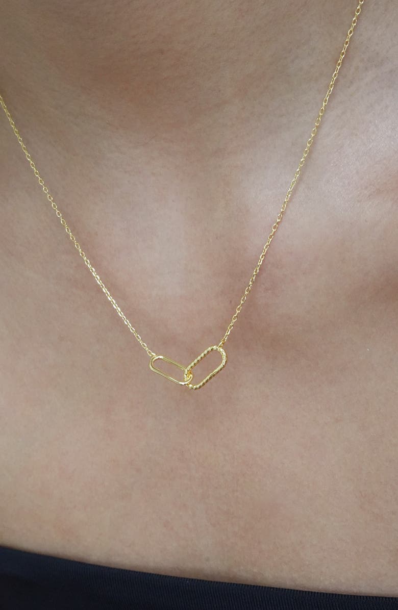 Argento Vivo Sterling Silver Interlocking Link Necklace, Alternate, color, Gold