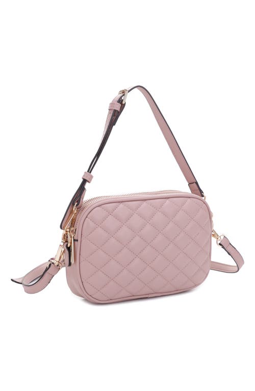 Shop Mali + Lili Eryn Quilted Vegan Leather Crossbody Bag In Mauve