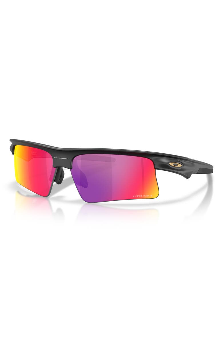 Oakley 68mm APrizm<sup>™</sup> Bisphaera Speed Rectangular Shield Sunglasses, Alternate, color, Matte Black / Prizm Road