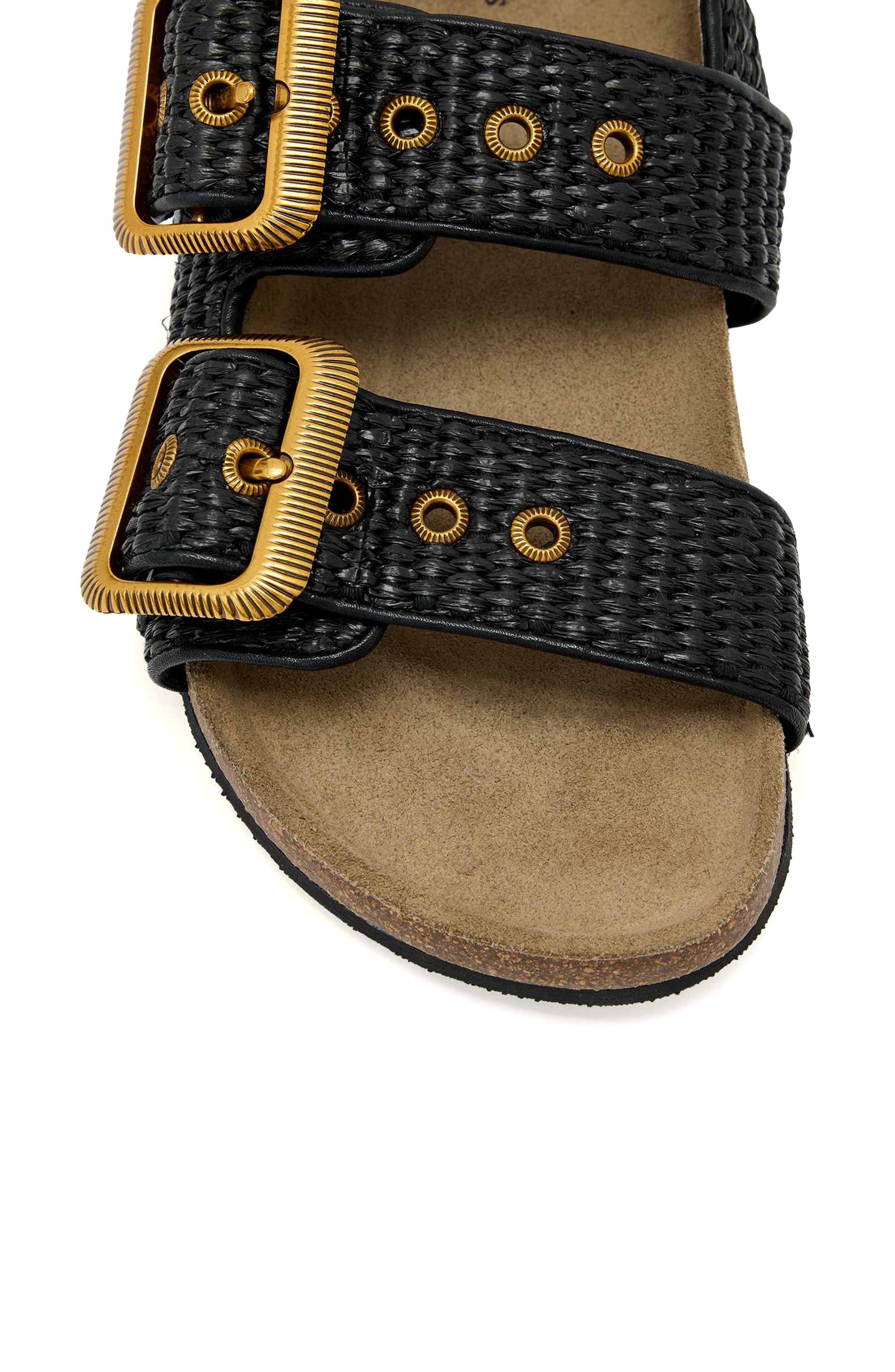 AllSaints Staffa Woven Slingback Sandal, Alternate, color, Black/ Black