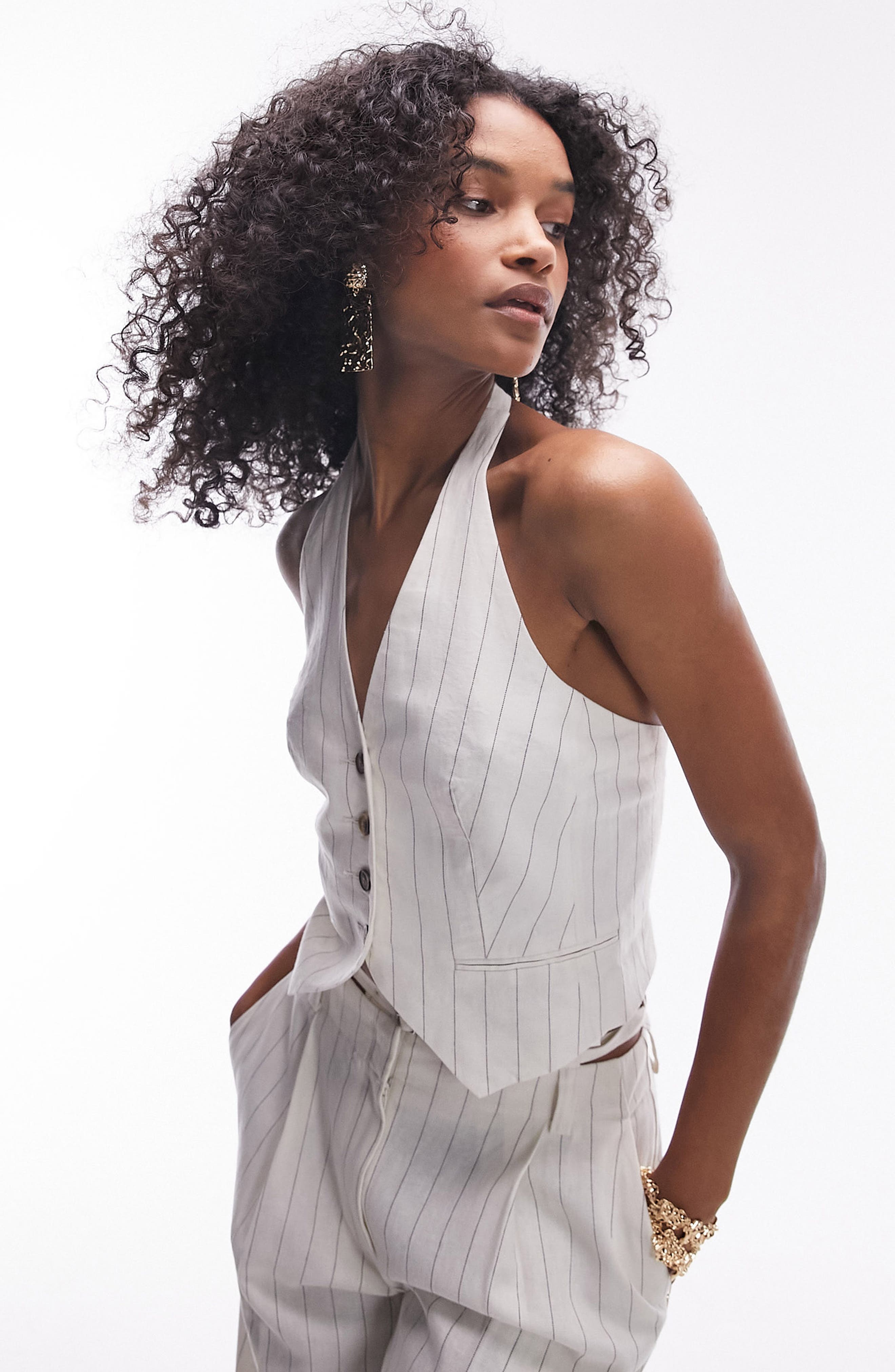 Topshop Halter Neck Waistcoat Vest