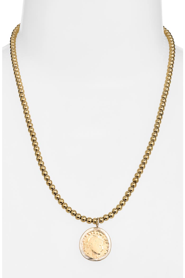 Monedita Pyrite Pendant Necklace, Alternate, color, PYRITE