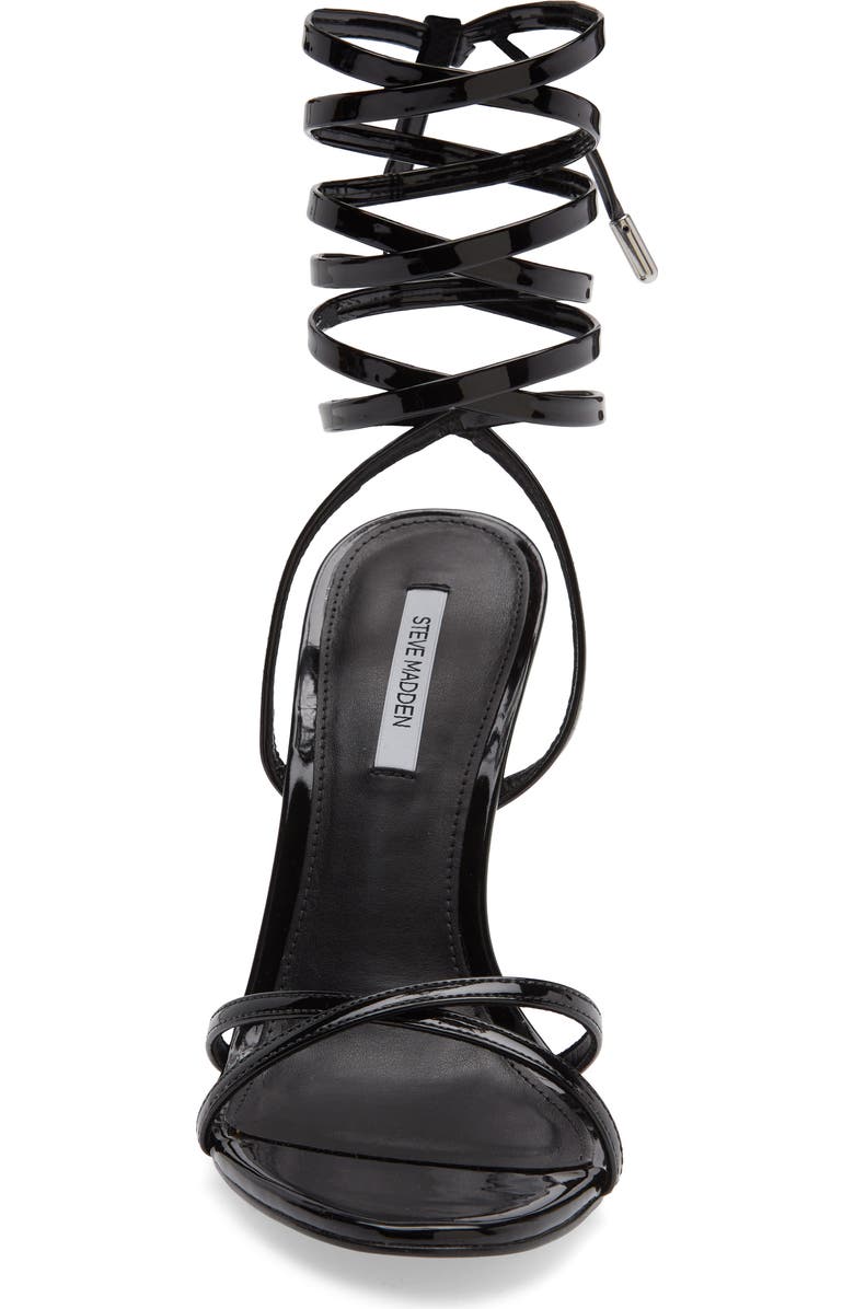 Steve Madden Neri Wrap Heeled Sandal, Alternate, color, Black Patent