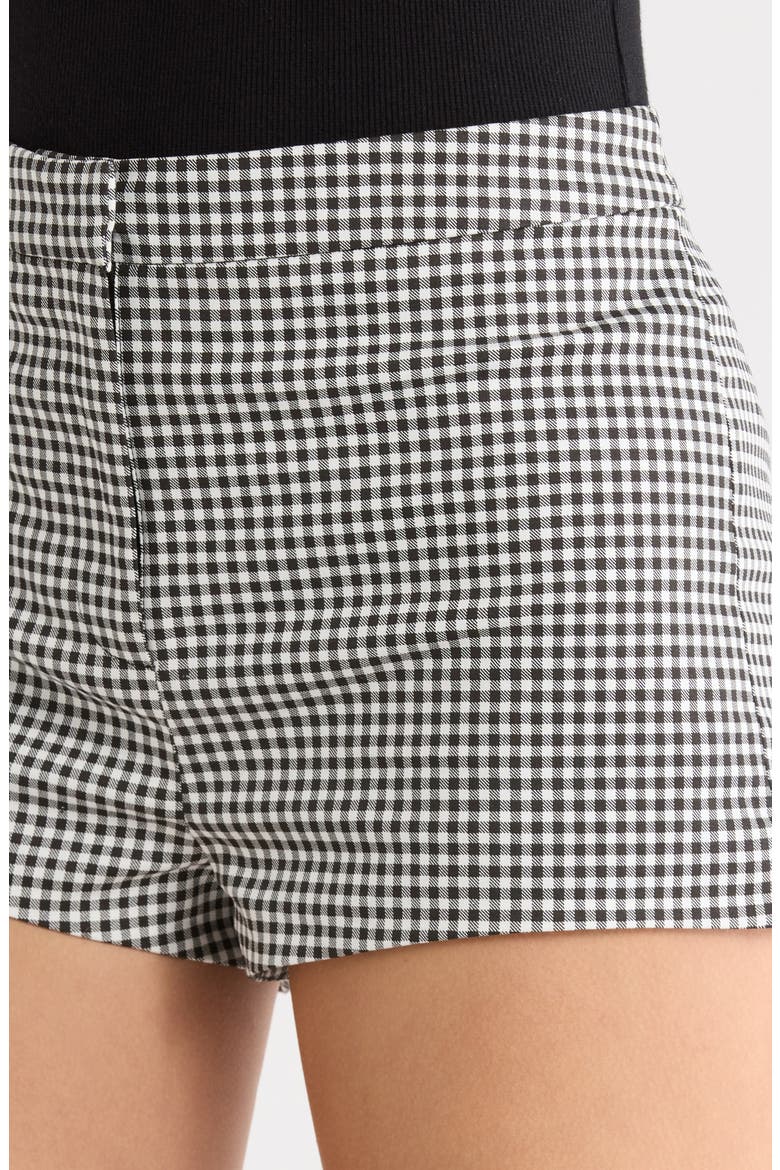 Valerie Gingham Stretch Cotton Micro Shorts, Alternate, color, BLACK GINGHAM