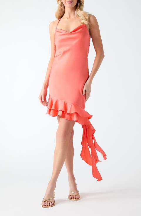 Serria Ruffle Cowl Neck Slipdress