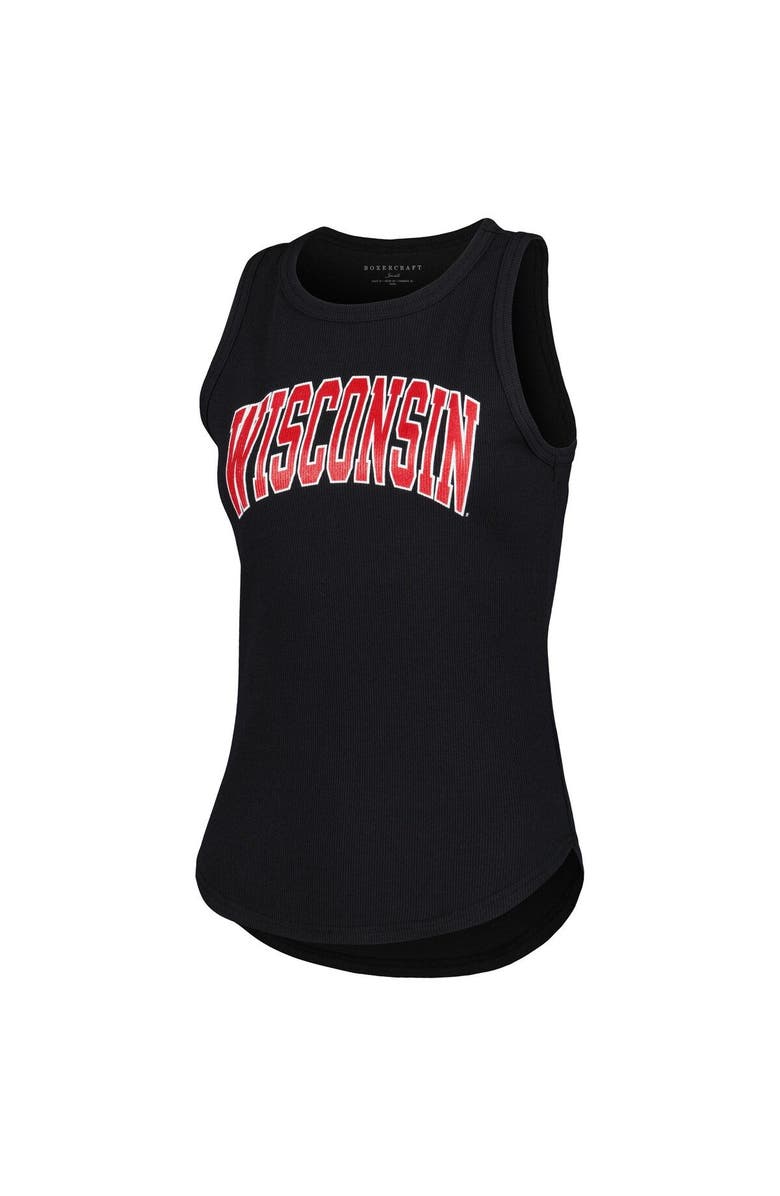 BOXERCRAFT Women's Black Wisconsin Badgers Adrienne Tank Top, Alternate, color, 