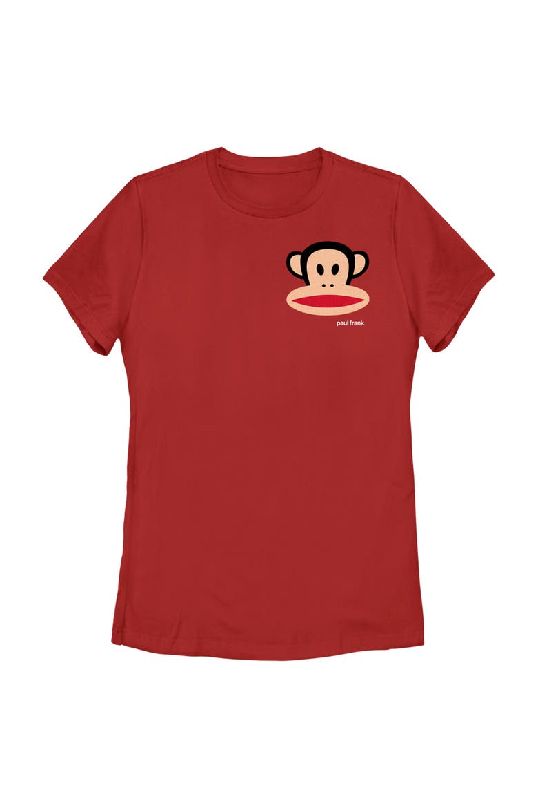 Women's Paul Frank Small Julius Left Chest  Graphic T-Shirt, Main, color, Red