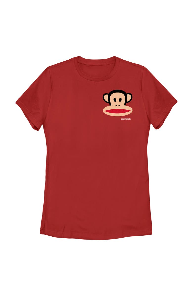Paul Frank Women's Paul Frank Small Julius Left Chest  Graphic T-Shirt, Main, color, Red